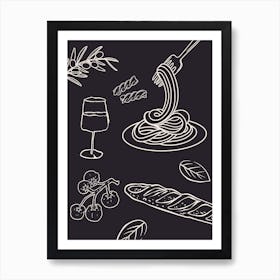 Black Tablescape Art Print