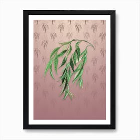 Vintage Babylon Willow Botanical on Dusty Pink Pattern Art Print