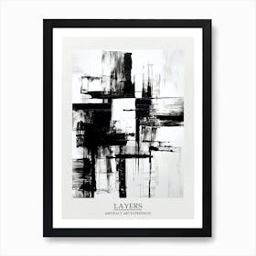 Layers Abstract Black And White 2 Poster Art Print