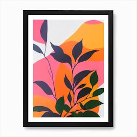 Coffee Plant Colourful Illustration Art Print