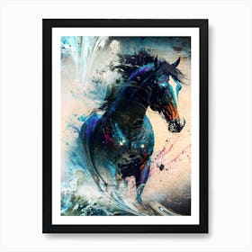 Horse Art Painting Drawing Vintage Retro Illustration Design 16 Art Print