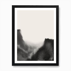 Abstract black watercolor Art Print