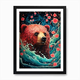 Bear In The Water 1 Art Print