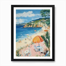 Cala Goloritz, Sardinia   Italy Beach Club Lido Watercolour 3 Art Print