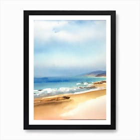 Playa De Los Genoveses, Almeria, Spain Watercolour Art Print