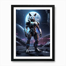 Kangaroo In Cyborg Body #3 Art Print