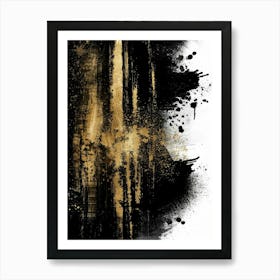 Abstract Black And Gold Painting 43 Art Print