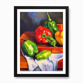 Poblano Pepper Cezanne Style vegetable Art Print