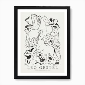 Three Horses Leo Gestel Art Print