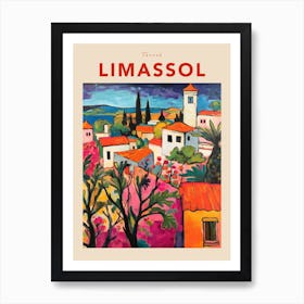 Limassol Cyprus 3 Fauvist Travel Poster Art Print