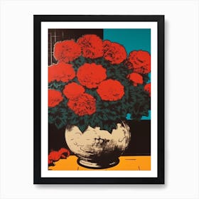 Chrysanthemums Still Life 4 Pop Art  Art Print