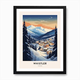 Winter Night  Travel Poster Whistler Canada 1 Art Print
