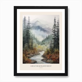 Autumn Forest Landscape Great Bear Rainforest Canada 2 Poster Art Print