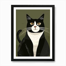 Black And White Cat 20 Art Print