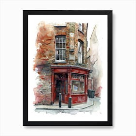 Bromley London Borough   Street Watercolour 1 Art Print