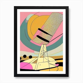 Radio Telescope Musted Pastels Space Art Print