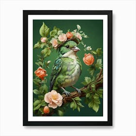 Bird With Roses 1 Poster