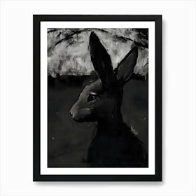 Black And White Hare Art Print