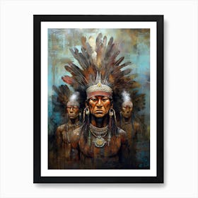 Resonant Canvases: Echoes of Native Traditions Art Print