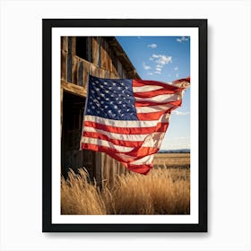 American Flag Evoking Sentiments Of Patriotism And Liberty Displayed Majestically Against A Weather (3) Art Print