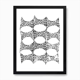 Arches Block Print In Black And White Art Print