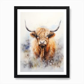 Highland Cow In The Grassy Land 1 Art Print