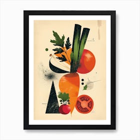 Art Deco Geometric Vegetables Art Print