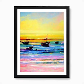 Ngapali Beach, Myanmar Bright Abstract Art Print