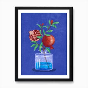 Pomegranate in Vase Art Print