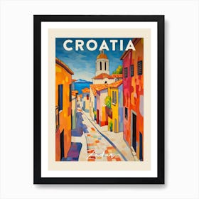 Zadar Croatia 4 Fauvist Painting Travel Poster Art Print