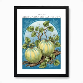 Mercado De La Fruta Melons Illustration 2 Poster Art Print