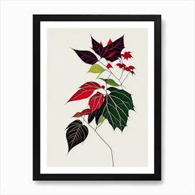 Western Poison Ivy Minimal Line Drawing 5 Art Print