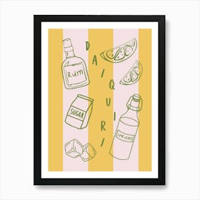 Daiquiri Cocktail Recipe Art Print