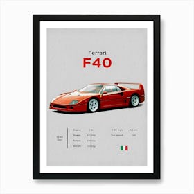 Ferrari F40 Art Print