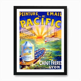 Ship Is Entering Pacific, Vintage Advertisement Art Print