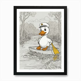 Duck In A Boat 14 Art Print