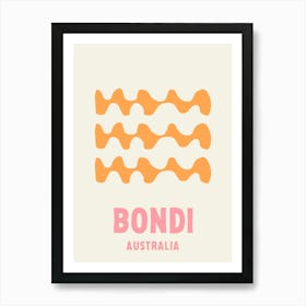 Bondi Beach, Australia, Graphic Style Poster 2 Art Print