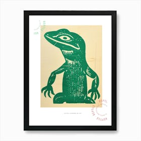 Block Print Lizard 2 Poster Art Print