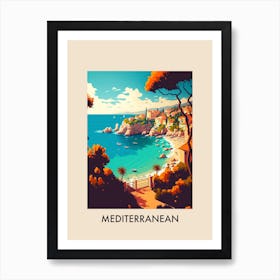 Mediterranean View 2 Vintage Travel Poster Art Print