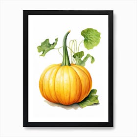 Carnival Squash Pumpkin Watercolour Illustration 2 Art Print