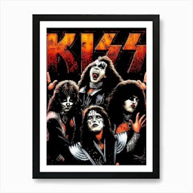 Kiss rock band 1 Art Print