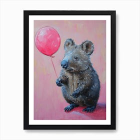 Cute Wombat 4 With Balloon Art Print