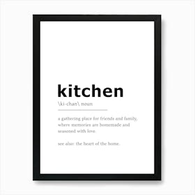 Kitchen Definition Poster - Dictionary Art Print