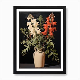 Bouquet Of Monkshood Flowers, Autumn Fall Florals Painting 0 Art Print