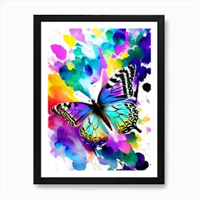 Colorful Butterfly Watercolor Painting Art Print