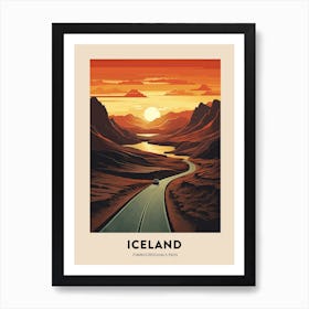 Fimmvorduhals Pass Iceland 1 Vintage Hiking Travel Poster Art Print