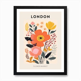 Flower Market Poster London United Kingdom Art Print