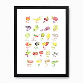 Fruit And Vegetable Alphabet Art Print