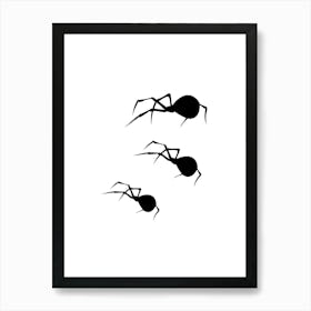 Silhouette Of Spiders 1 Art Print