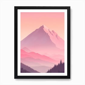 Misty Mountains Vertical Background In Pink Tone 19 Art Print